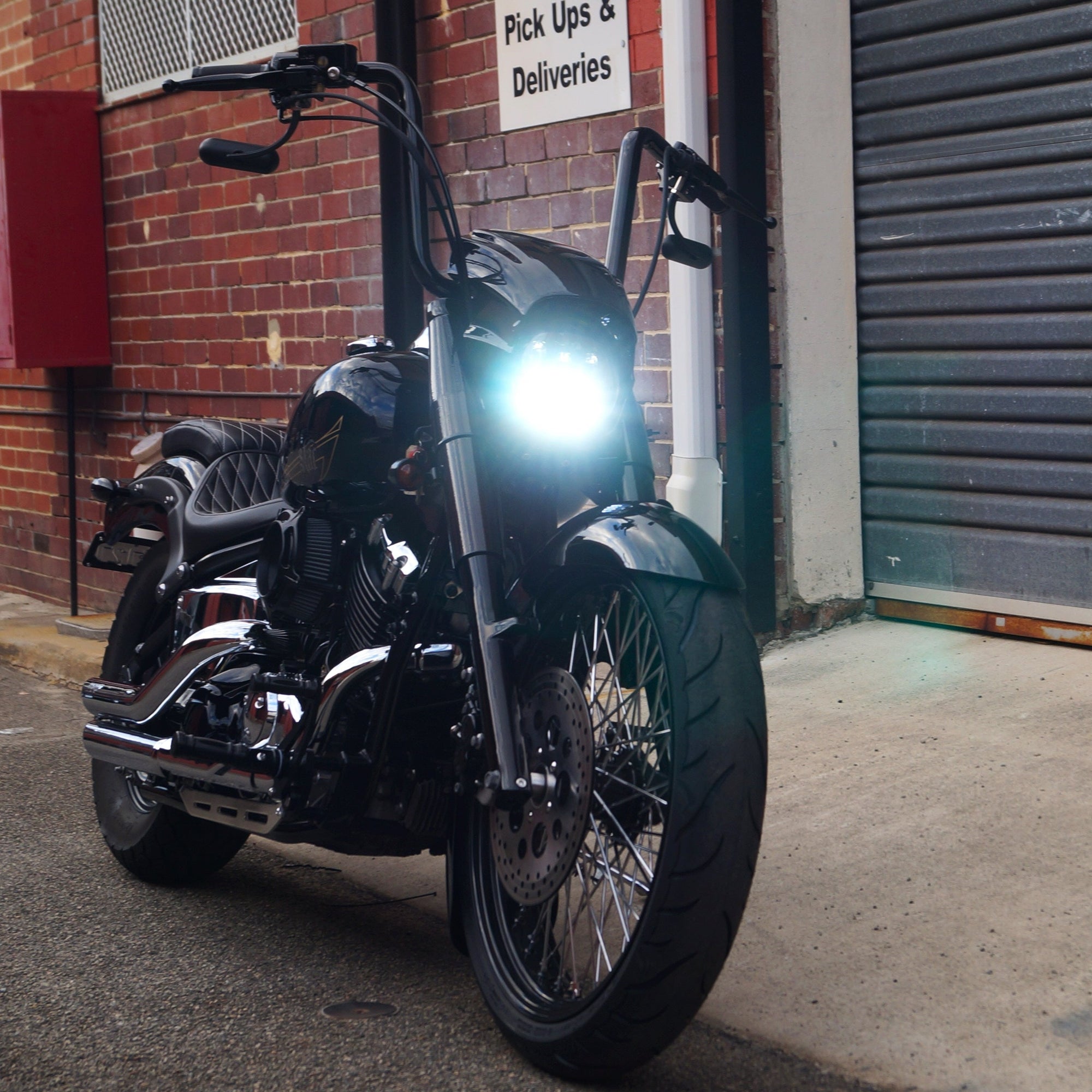 Yamaha XVS650 custom fairing led headlight rogue motorcycles perth