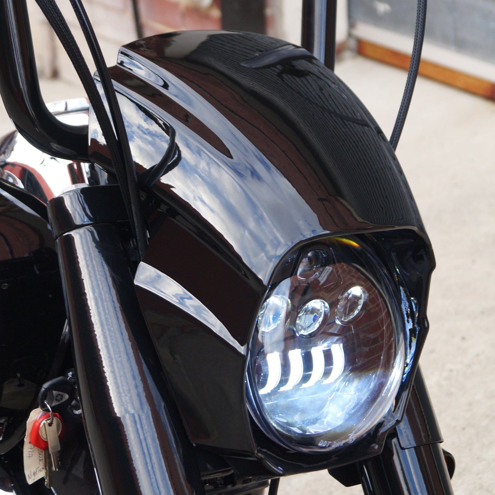 Yamaha XVS650 custom fairing led headlight rogue motorcycles perth