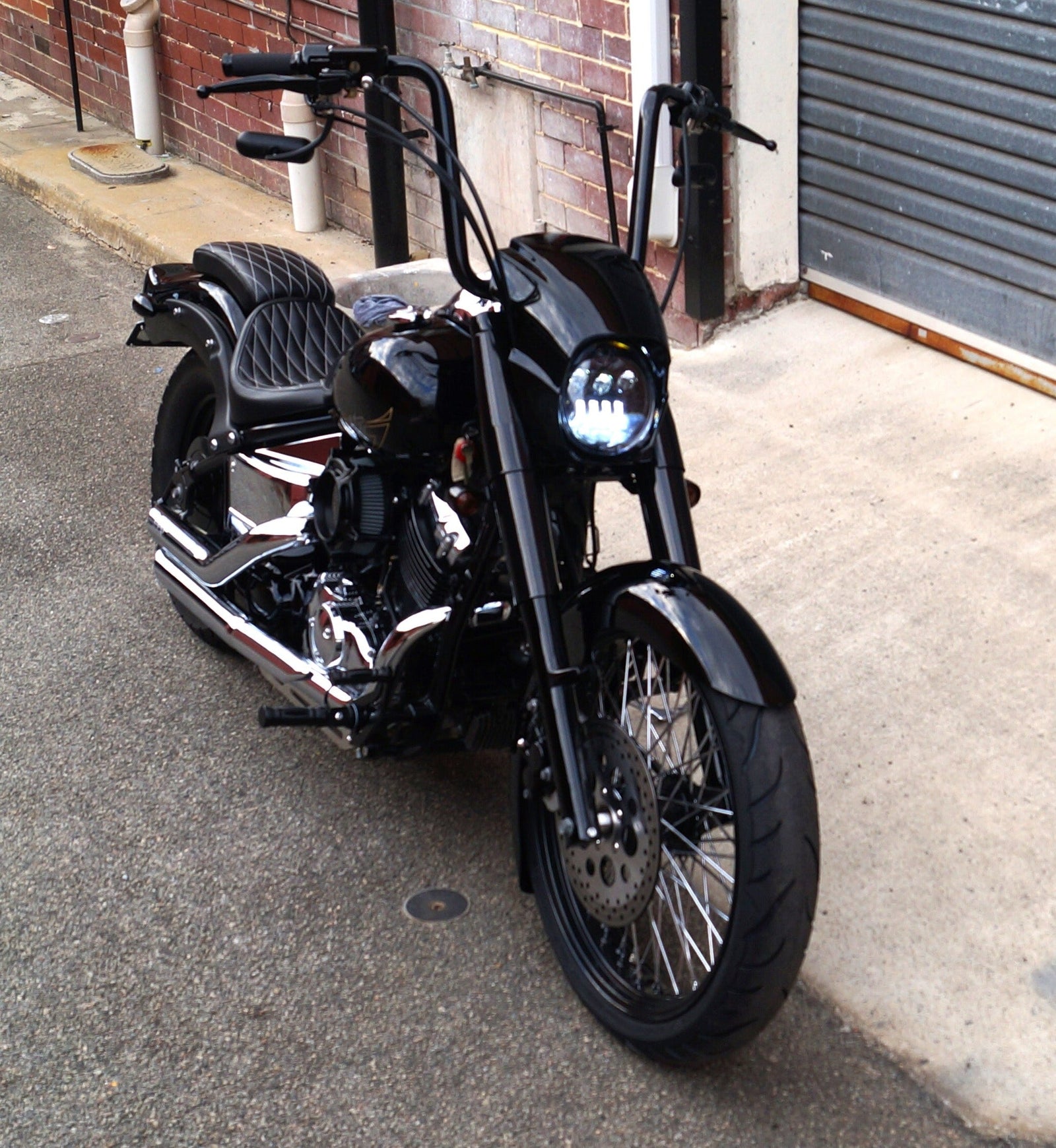 Yamaha XVS650 custom fairing led headlight rogue motorcycles perth