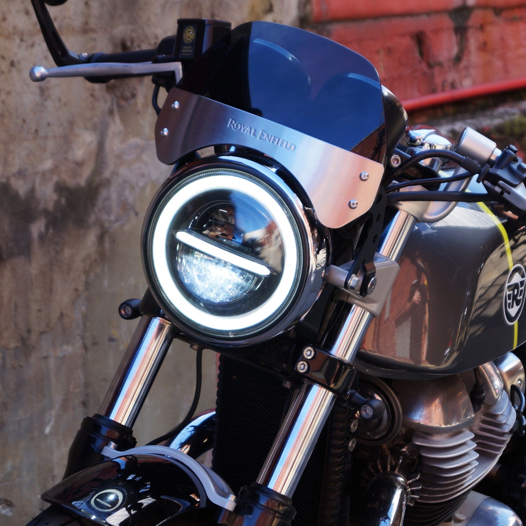 Rogue motorcycles 7" led headlight daytime daymaker h4 custom cafe racer tracker perth australia royal enfield 650