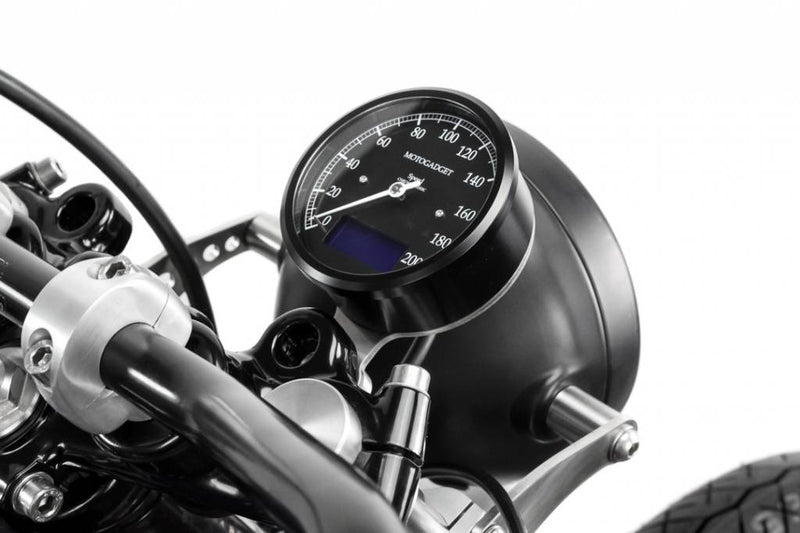 Tacho, 60mm, Black, LED-lit, Custom Cafe Racer, Tracker and Bobber  Motorcycle Parts