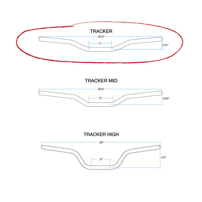 TRACKER LOW HANDLEBARS 7/8" - CHROME