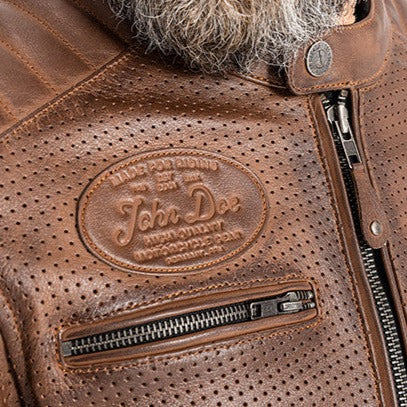 John Doe Storm Leather Jacket Tobacco Rogue Motorcycles Perth