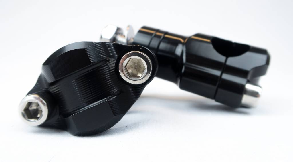22mm CNC Aluminium Handlebar Risers Black Rogue Motorcycles